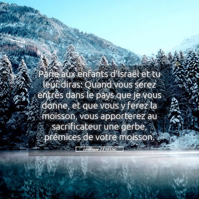 Picture 05 - Lévitique 23:10 LSG - Parle aux enfants d'Israël et tu leur diras: - Bible Verse Picture