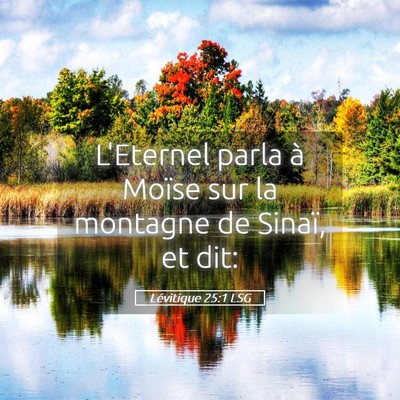 Picture 05 - Lévitique 25:1 LSG - L'Eternel parla à Moïse sur la montagne de - Bible Verse Picture