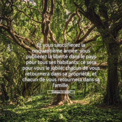 Picture 05 - Lévitique 25:10 LSG - Et vous sanctifierez la cinquantième année, - Bible Verse Picture