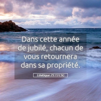 Picture 05 - Lévitique 25:13 LSG - Dans cette année de jubilé, chacun de vous - Bible Verse Picture