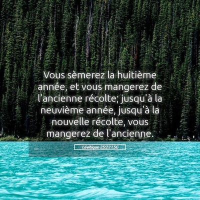 Picture 05 - Lévitique 25:22 LSG - Vous sèmerez la huitième année, et vous - Bible Verse Picture