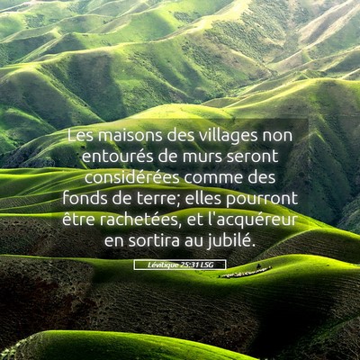 Picture 05 - Lévitique 25:31 LSG - Les maisons des villages non entourés de murs - Bible Verse Picture