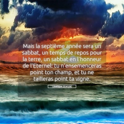 Picture 05 - Lévitique 25:4 LSG - Mais la septième année sera un sabbat, un temps - Bible Verse Picture