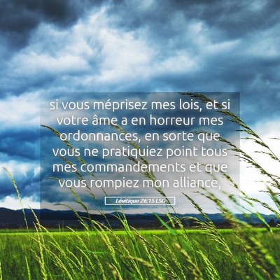 Picture 05 - Lévitique 26:15 LSG - si vous méprisez mes lois, et si votre âme a en - Bible Verse Picture