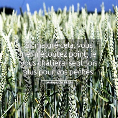 Picture 05 - Lévitique 26:18 LSG - Si, malgré cela, vous ne m'écoutez point, je - Bible Verse Picture