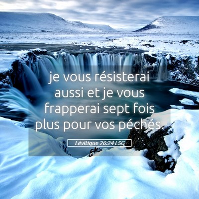Picture 05 - Lévitique 26:24 LSG - je vous résisterai aussi et je vous frapperai - Bible Verse Picture