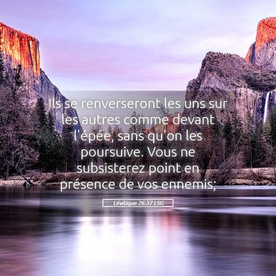 Picture 05 - Lévitique 26:37 LSG - Ils se renverseront les uns sur les autres comme - Bible Verse Picture