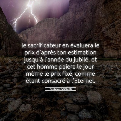 Picture 05 - Lévitique 27:23 LSG - le sacrificateur en évaluera le prix d'après - Bible Verse Picture