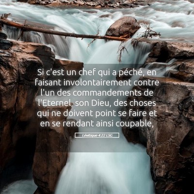 Picture 05 - Lévitique 4:22 LSG - Si c'est un chef qui a péché, en faisant - Bible Verse Picture