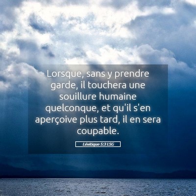 Picture 05 - Lévitique 5:3 LSG - Lorsque, sans y prendre garde, il touchera une - Bible Verse Picture