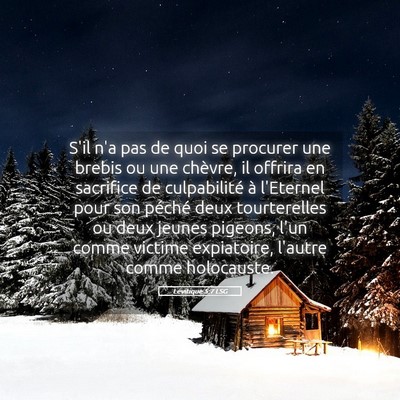 Picture 05 - Lévitique 5:7 LSG - S'il n'a pas de quoi se procurer une brebis ou - Bible Verse Picture