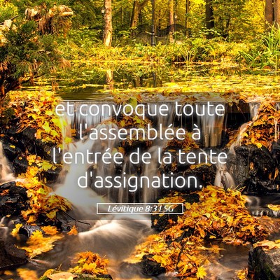 Picture 05 - Lévitique 8:3 LSG - et convoque toute l'assemblée à l'entrée de la - Bible Verse Picture