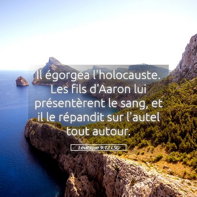 Picture 05 - Lévitique 9:12 LSG - Il égorgea l'holocauste. Les fils d'Aaron lui - Bible Verse Picture