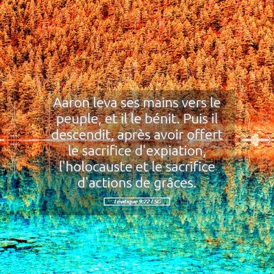 Picture 05 - Lévitique 9:22 LSG - Aaron leva ses mains vers le peuple, et il le - Bible Verse Picture