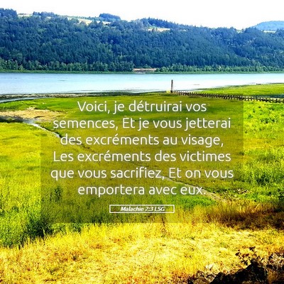 Picture 05 - Malachie 2:3 LSG - Voici, je détruirai vos semences, Et je vous - Bible Verse Picture