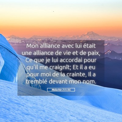 Picture 05 - Malachie 2:5 LSG - Mon alliance avec lui était une alliance de vie - Bible Verse Picture