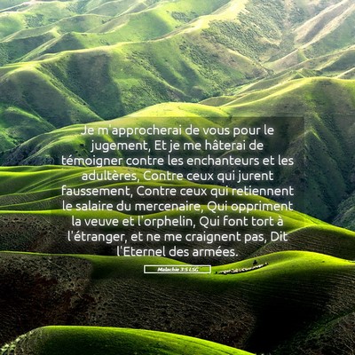 Picture 05 - Malachie 3:5 LSG - Je m'approcherai de vous pour le jugement, Et je - Bible Verse Picture