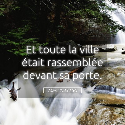 Picture 05 - Marc 1:33 LSG - Et toute la ville était rassemblée devant sa - Bible Verse Picture