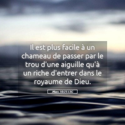 Picture 05 - Marc 10:25 LSG - Il est plus facile à un chameau de passer par le - Bible Verse Picture
