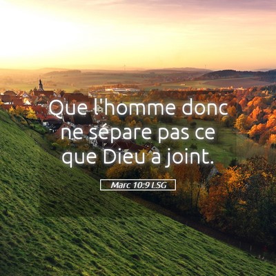 Picture 05 - Marc 10:9 LSG - Que l'homme donc ne sépare pas ce que Dieu a - Bible Verse Picture