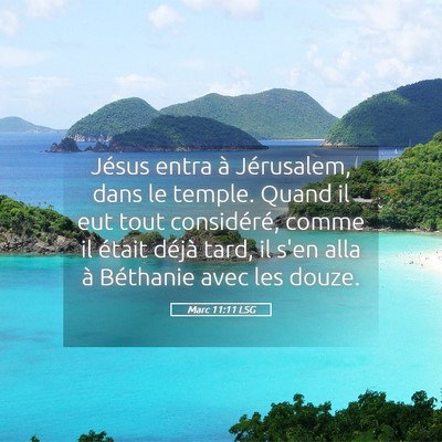 Picture 05 - Marc 11:11 LSG - Jésus entra à Jérusalem, dans le temple. Quand - Bible Verse Picture