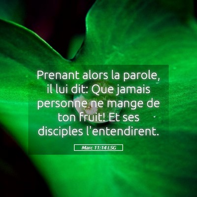 Picture 05 - Marc 11:14 LSG - Prenant alors la parole, il lui dit: Que jamais - Bible Verse Picture