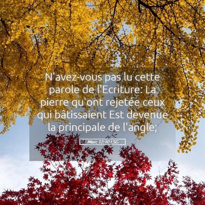 Picture 05 - Marc 12:10 LSG - N'avez-vous pas lu cette parole de l'Ecriture: La - Bible Verse Picture