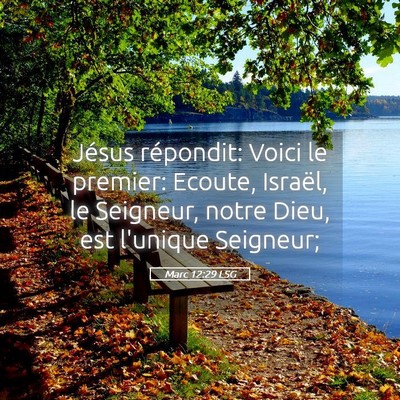Picture 05 - Marc 12:29 LSG - Jésus répondit: Voici le premier: Ecoute, - Bible Verse Picture
