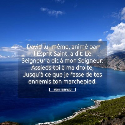 Picture 05 - Marc 12:36 LSG - David lui-même, animé par l'Esprit-Saint, a - Bible Verse Picture