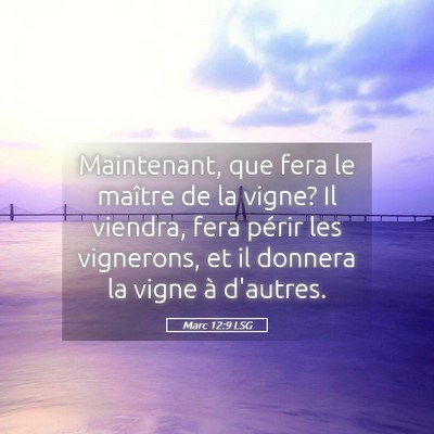 Picture 05 - Marc 12:9 LSG - Maintenant, que fera le maître de la vigne? Il - Bible Verse Picture