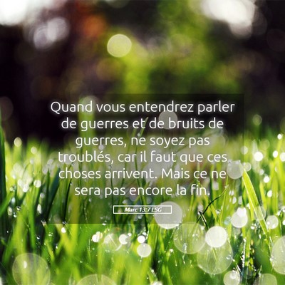 Picture 05 - Marc 13:7 LSG - Quand vous entendrez parler de guerres et de - Bible Verse Picture