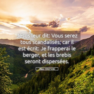 Picture 05 - Marc 14:27 LSG - Jésus leur dit: Vous serez tous scandalisés; - Bible Verse Picture