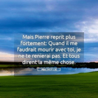 Picture 05 - Marc 14:31 LSG - Mais Pierre reprit plus fortement: Quand il me - Bible Verse Picture