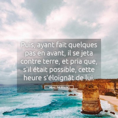 Picture 05 - Marc 14:35 LSG - Puis, ayant fait quelques pas en avant, il se - Bible Verse Picture