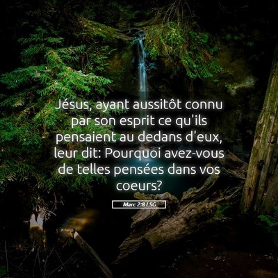 Picture 05 - Marc 2:8 LSG - Jésus, ayant aussitôt connu par son esprit ce - Bible Verse Picture