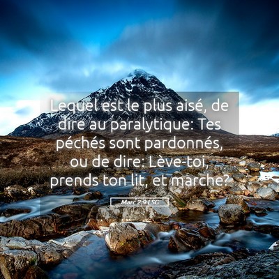 Picture 05 - Marc 2:9 LSG - Lequel est le plus aisé, de dire au paralytique: - Bible Verse Picture