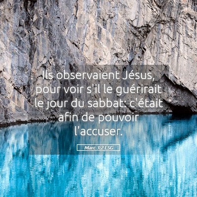 Picture 05 - Marc 3:2 LSG - Ils observaient Jésus, pour voir s'il le - Bible Verse Picture