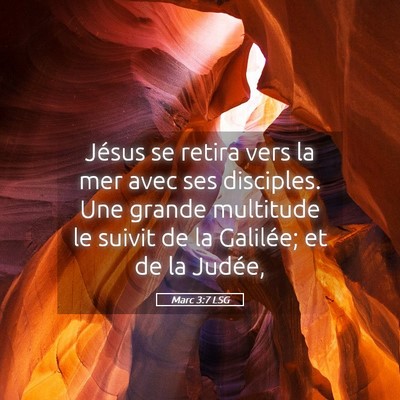 Picture 05 - Marc 3:7 LSG - Jésus se retira vers la mer avec ses disciples. - Bible Verse Picture