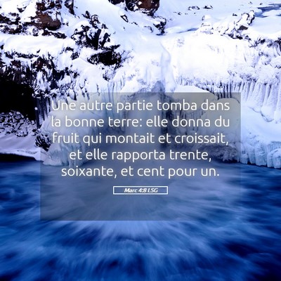 Picture 05 - Marc 4:8 LSG - Une autre partie tomba dans la bonne terre: elle - Bible Verse Picture