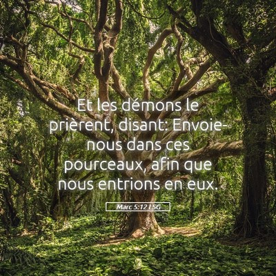 Picture 05 - Marc 5:12 LSG - Et les démons le prièrent, disant: Envoie-nous - Bible Verse Picture
