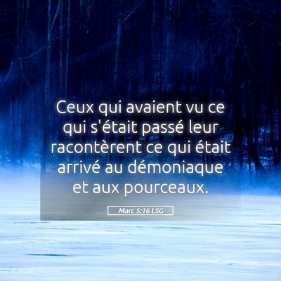 Picture 05 - Marc 5:16 LSG - Ceux qui avaient vu ce qui s'était passé leur - Bible Verse Picture