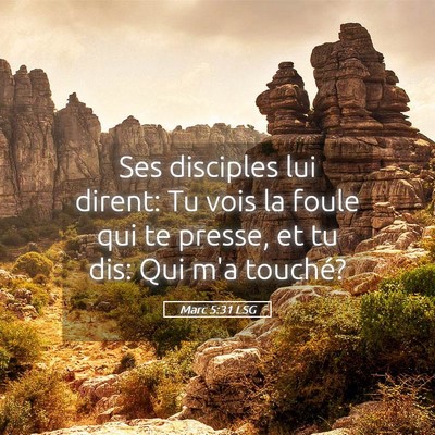 Picture 05 - Marc 5:31 LSG - Ses disciples lui dirent: Tu vois la foule qui te - Bible Verse Picture