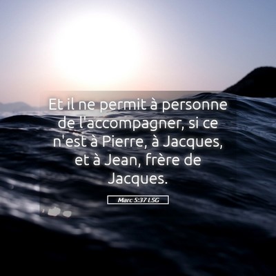 Picture 05 - Marc 5:37 LSG - Et il ne permit à personne de l'accompagner, si - Bible Verse Picture