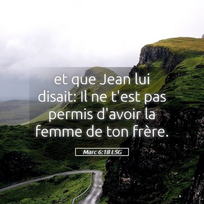 Picture 05 - Marc 6:18 LSG - et que Jean lui disait: Il ne t'est pas permis - Bible Verse Picture