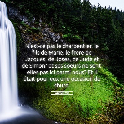 Picture 05 - Marc 6:3 LSG - N'est-ce pas le charpentier, le fils de Marie, le - Bible Verse Picture
