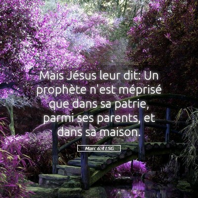 Picture 05 - Marc 6:4 LSG - Mais Jésus leur dit: Un prophète n'est - Bible Verse Picture