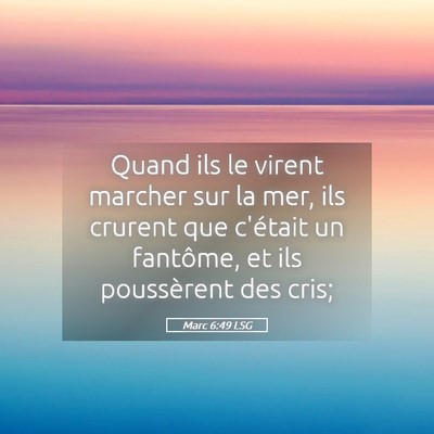Picture 05 - Marc 6:49 LSG - Quand ils le virent marcher sur la mer, ils - Bible Verse Picture