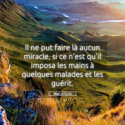 Picture 05 - Marc 6:5 LSG - Il ne put faire là aucun miracle, si ce n'est - Bible Verse Picture