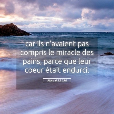 Picture 05 - Marc 6:52 LSG - car ils n'avaient pas compris le miracle des - Bible Verse Picture