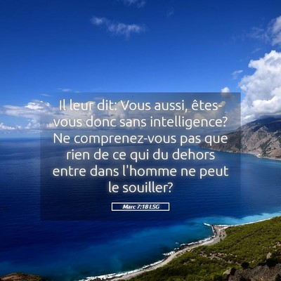Picture 05 - Marc 7:18 LSG - Il leur dit: Vous aussi, êtes-vous donc sans - Bible Verse Picture